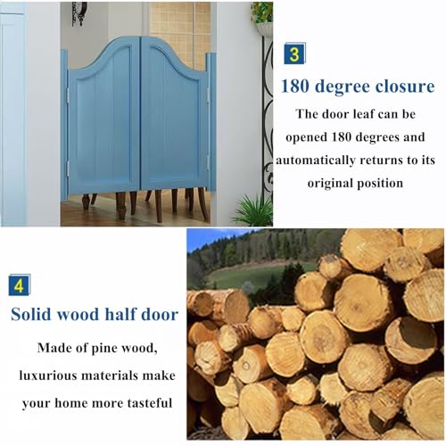 Porta in Legno Massiccio per Salone - Porta d'Ingresso a Due Vie con Chiusura Automatica per Decorazione Interna, Sala da Pranzo, Centro Commerciale con Cerniere in Metallo