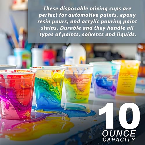 Image of Custom Shop Paint Mixing Cups, 10-Ounce, Box of 100, Plastic Measuring Cups