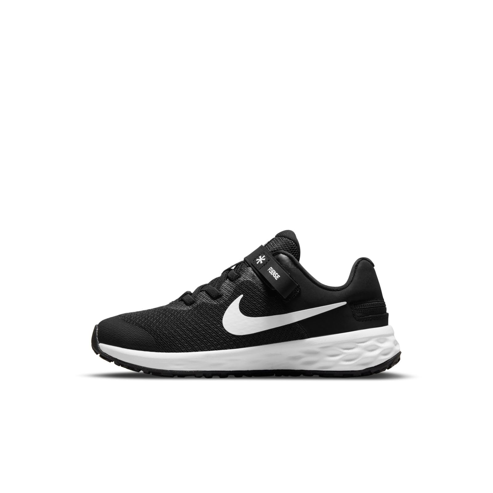 Nike, REVOLUTION 6 FLYEASE PSV, unisex-child, LACED SHOES 35 EU BLACK/WHITE-DK SMOKE GREY