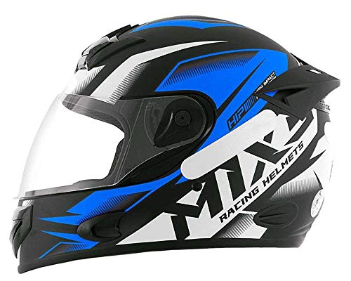 Capacete Moto MX2 Storm Preto com azul Brilhante 58