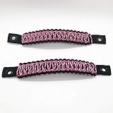 Bartact Rear Side Sound Bar Compatible with Jeep Wrangler Grab Handles Paracord JK - Black/Pink Camo Pair