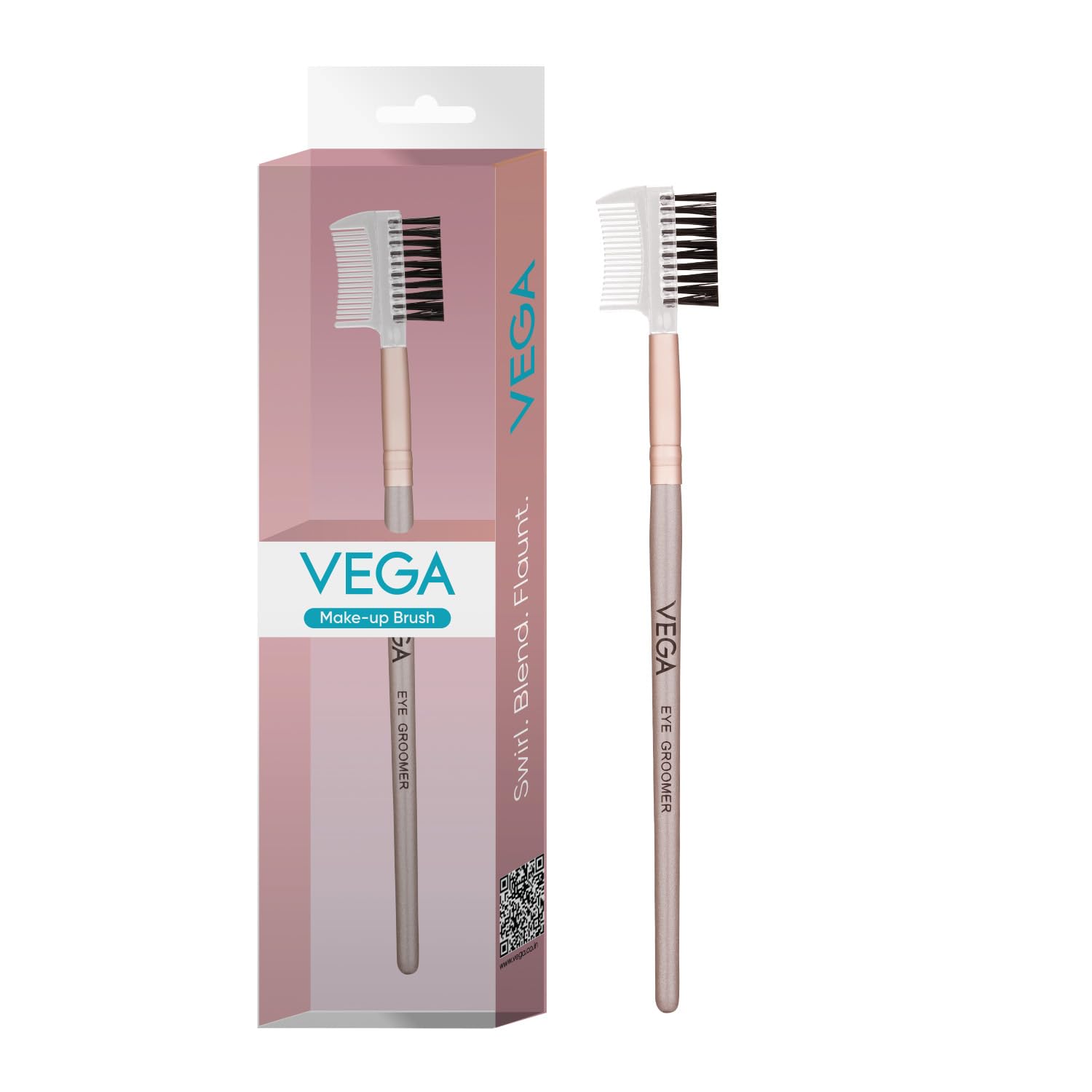 Vega Eye Groomer for Eyelashes & Eyebrows with Soft Bristles, Eyebrow Comb, Eyelash Brush, (MBN-09)
