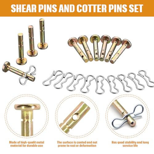 Scherstifte und Splinte für Schneefräse,10 Stück 1,3x0,6x4,1cm Scherstifte und 10 Stück Splinte Ersatzteile Scherbolzen für Cub Cadet