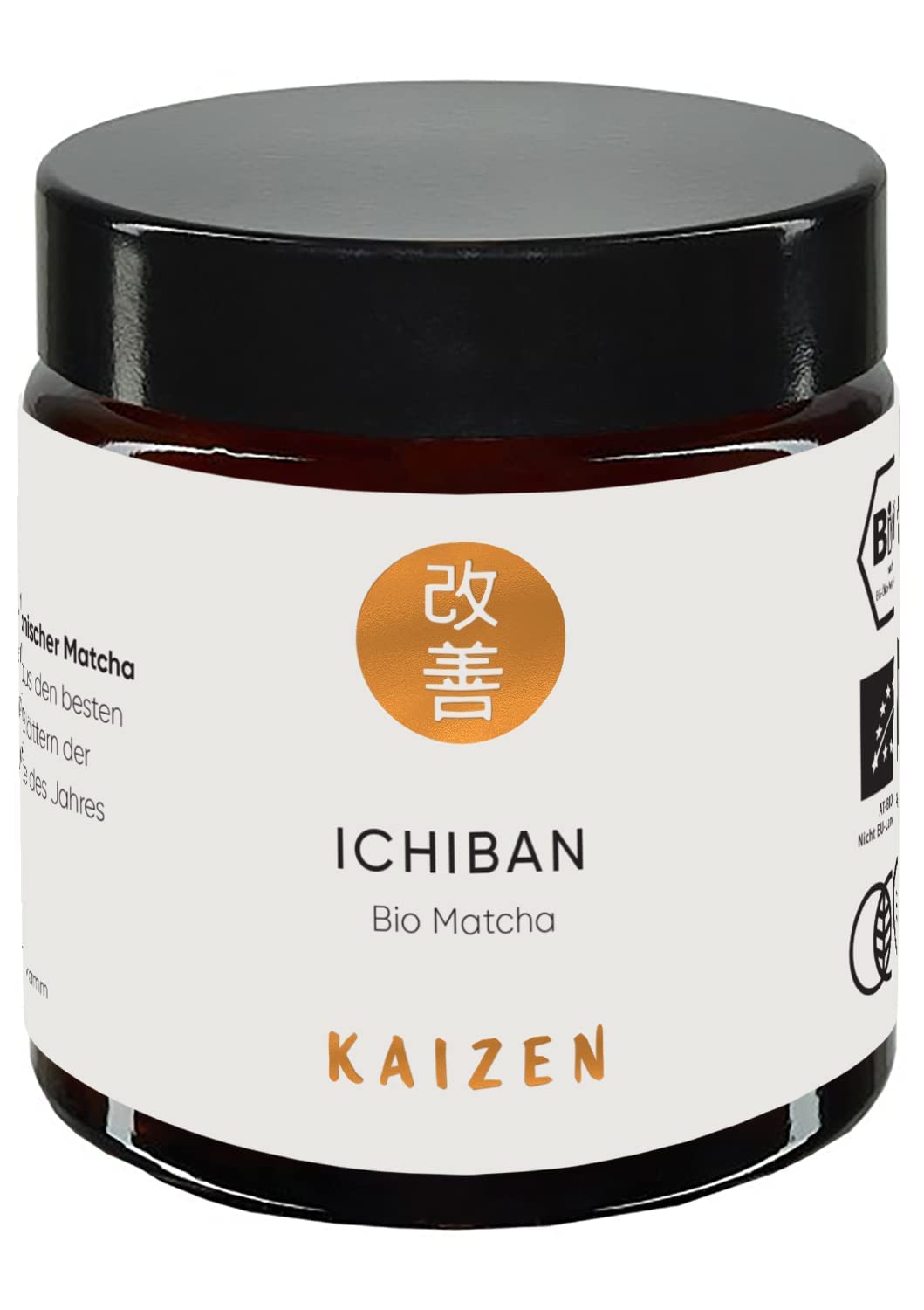 Kaizen® Ichiban Té Matcha Orgánico - Grado Ceremonial de Concurso - completamente sombreado - importado directamente de la prefectura de Kagoshima - Tarro de 30g con protección UV y contra el oxígeno