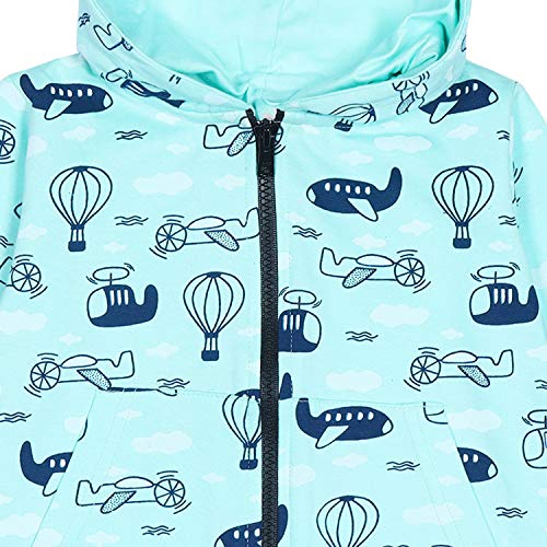 Image of The Mom Store Unisex Fleece Hooded Neck Hoodie (TMS-1234 Fly High Turquoise 4 Years-5 Years)