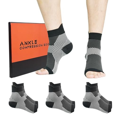 Ankle Brace Compression Socks (3 Pairs) for Pain & Swelling