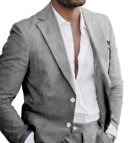 Mens Seersucker Suit Grooms Sear Sucker Suit for Wedding Mens Formal Suits Summer Slim Fit3