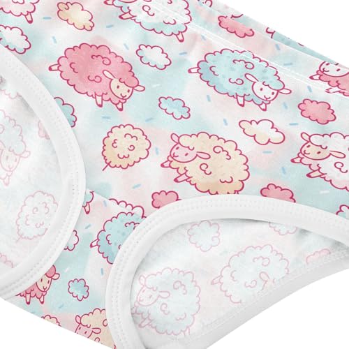 Little Girl Underwear Toddler Panties Kids Undies Cute Sheep and Cotton Candy Soft Cotton Briefs 2T-8Y4