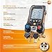testo 557s AC Manifold Gauge Set – AC Recharge Kit with 2 x 115i Pipe Clamp Thermometer, 1 x 552i Micron Gauge & 4-Way Valve - Set with Bluetooth and App-Connection