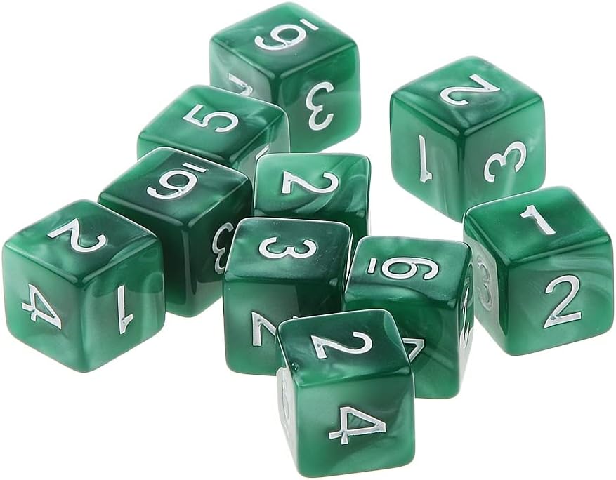 10pcs Dice Playing Games Multi-Sided D6 D10 D12 D20 Dices (Color : Red 16mm)
