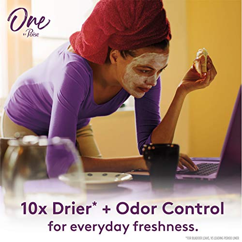 Image of One by Poise Panty Liners (2-in-1 Period & Bladder Leakage Daily Liner), Long, Extra Coverage for Period Flow, Very Light Absorbency for Bladder Leaks, 50 Count