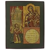  Holyart Icona Russa Gioia Inaspettata su tavola Antica 37x30 cm