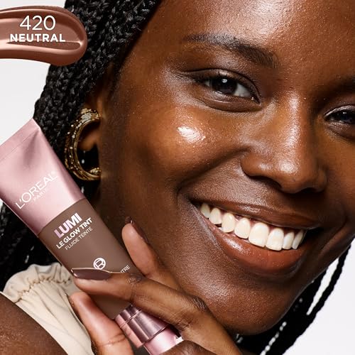 L'Oreal Paris Lumi Le Glow Skin Tint, Lightweight Water-Based Tinted Serum with Foundation-Like Coverage, Glow Illuminator, Neutral 420, 0.85 Fl Oz - image 4