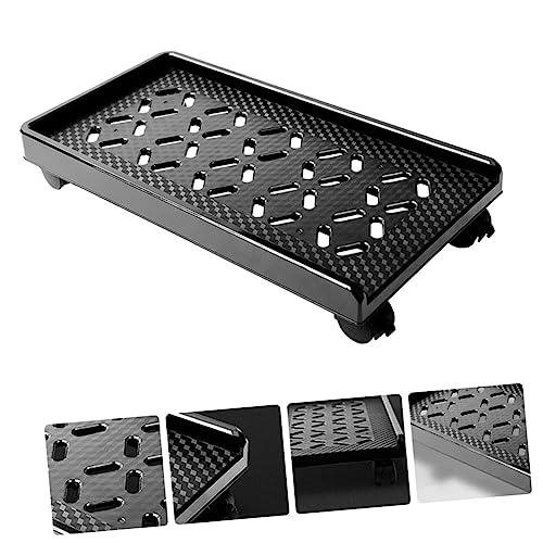 Soporte móvil para CPU con ruedas y freno, estructura de plástico ABS, con abertura para disipación de calor, esquinas redondeadas, soporte inferior estable, acabado negro para uso en oficina y hogar miniatura 4