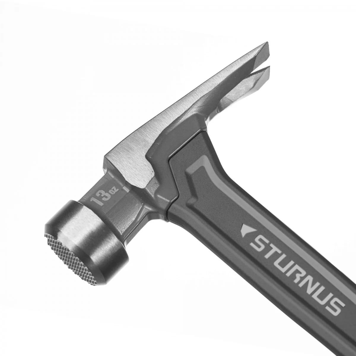 Sturnus - Martello da carpentiere Velocity Rip da 368,5 g, in alluminio leggero ed ergonomico, di grado professionale con impugnatura antivibrazione (faccia zigrinata, manico lungo)
