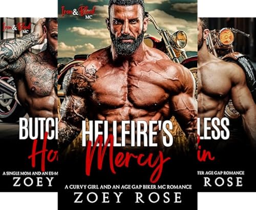 Hellfire's Mercy: A Curvy Girl and an Age Gap Biker MC Romance (Iron & Blood MC)