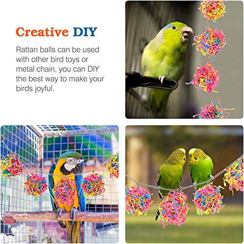 Runtodo Bird Chewing Toys,Bird Parrot Shredder Toy Foraging Hanging Cage Chew Toy Swing with Rings Parrot Foraging… - Afbeelding 7