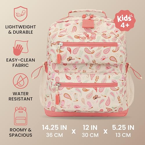 Image of Bentgo Kids Print Backpack - Lightweight 14 inch Backpack for School, Travel & Daycare, Ideal for Ages 4+, Durable & Water-Resistant, Roomy Interior, & Loop for Lunch Bag (NEW Cowgirl Dreams)