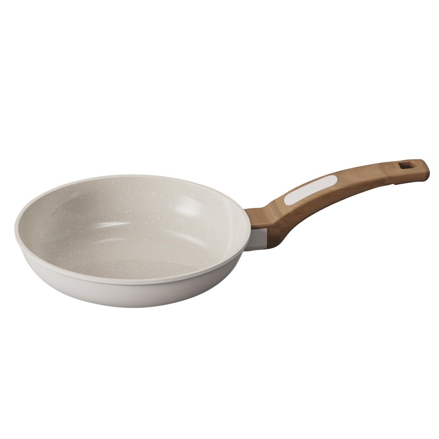 Cooksmart Signature 20cm Frying Pan – Cast Aluminium Non-Stick | PFOA & PFAS Free | Free Felt Pan Protector | Induction, Gas & Electric Hob Compatible | Dishwasher Safe (Ivory)