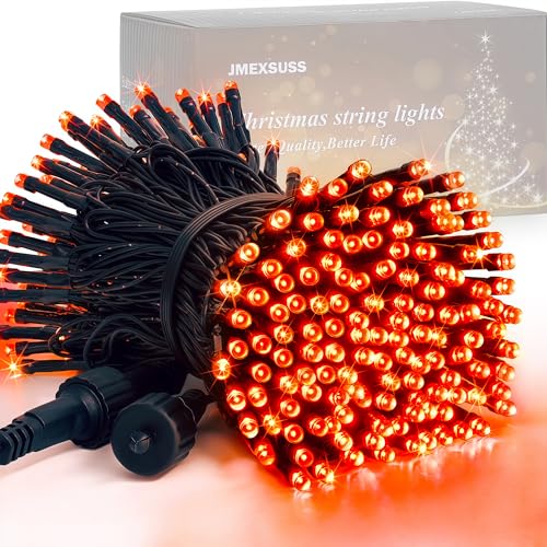 JMEXSUSS 200LED Halloween Lights Outdoor, 66ft Orange String Lights Plug in