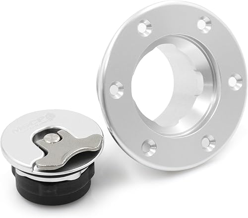 Miniatura 10 de Billet Tapa de tanque de sobretensión de combustible de aluminio de 1.398 in con 6 agujeros sin ventilación (negro)