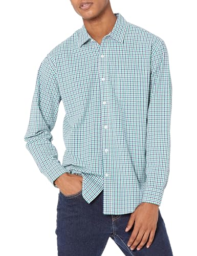 Image of Amazon Essentials Men's Regular-Fit Long-Sleeve Casual Poplin Shirt, Button Front, Business Casual, Collared