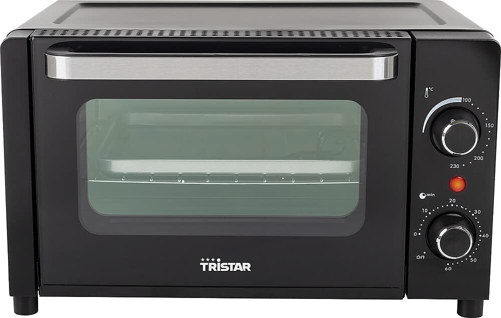 Tristar OV-3615 Horno compacto, capacidad 10 L, bandeja, rejilla y mango incluidos, temporizador de 60 minutos, temperatura ajustable hasta 230 grados, 800 W