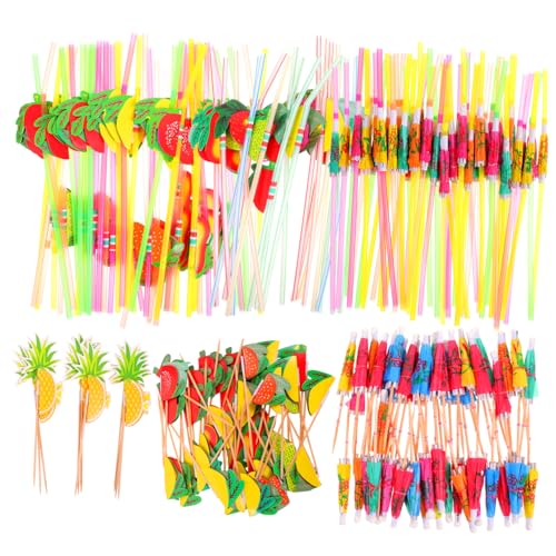 Set de pitillos decorativos con sombrilla para fiestas miniatura 1
