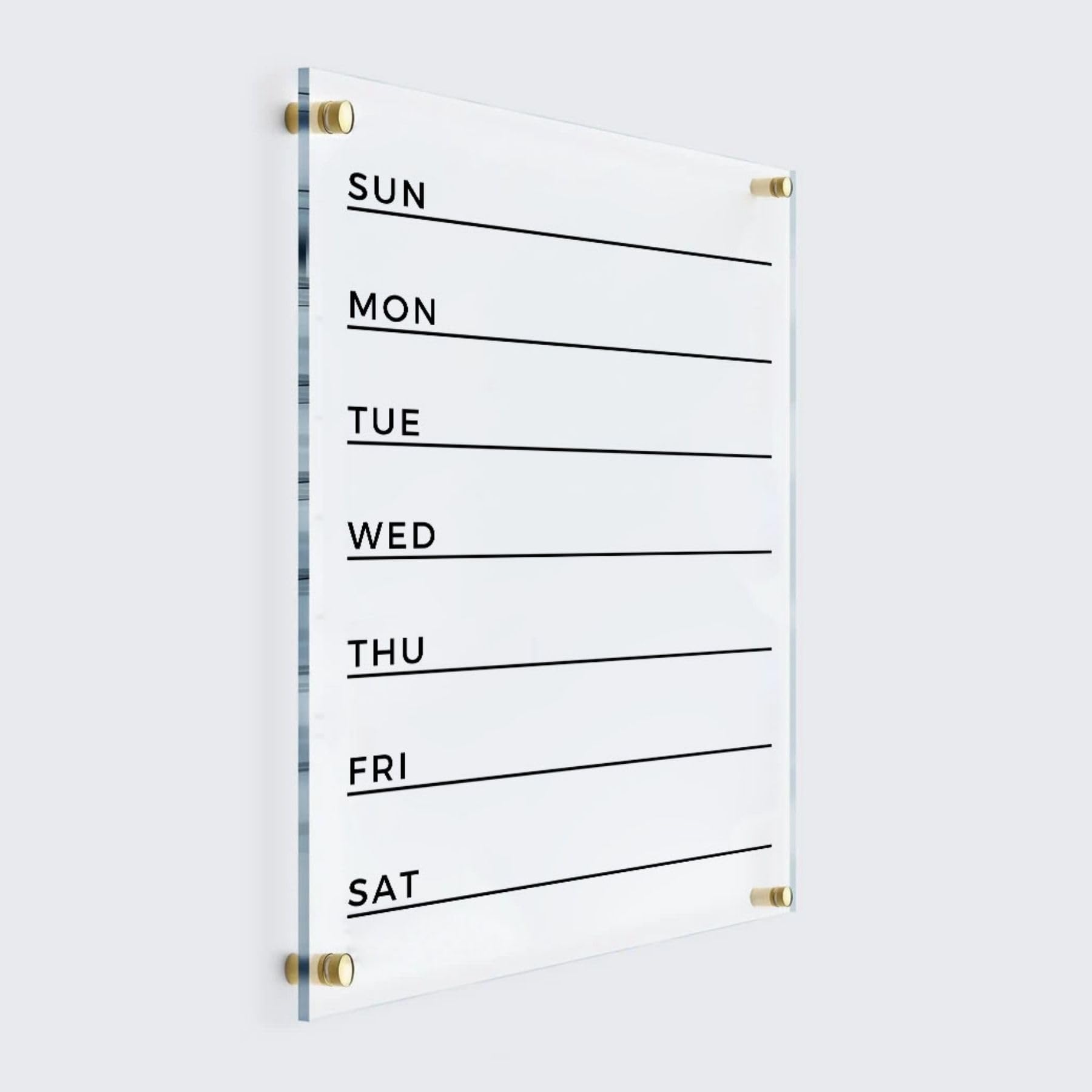 Acrylic Weekly Planner for Wall - Custom Wall Calendar, Personalized Calendar 2025, Dry Erase Organizer, Undated Weekly Wall Planner