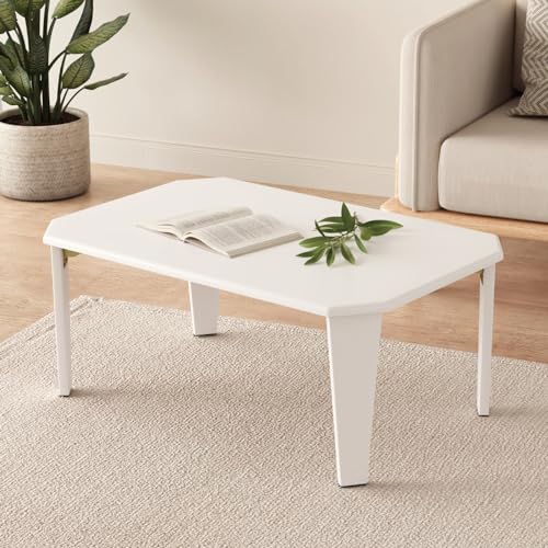 【アスカストア】折りたたみ テーブル ローテーブル 75cm 折り畳み コンパクト 長方形 センターテーブル 木製 おしゃれ シンプル 北欧 スリム 完成品 和風 インテリア 一人暮らし 子供部屋 ホワイト tks-yy112-wh