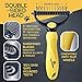 Pawradise Deshedding Dog Brush - Double-Sided Pet Hair Remover for Cats & Dogs - Yellow Undercoat Grooming Rake for Shedding and Dematting