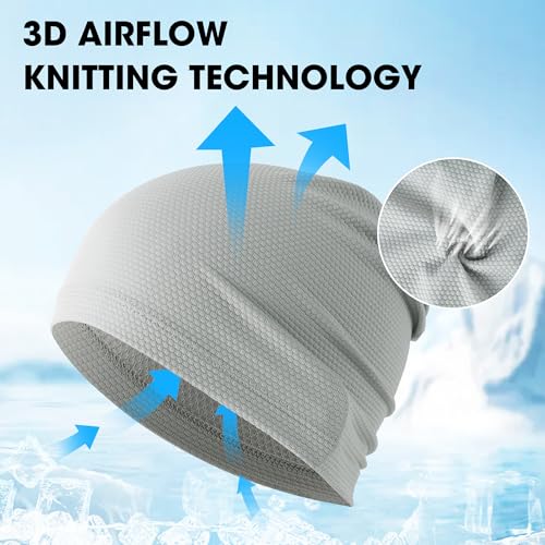 Image of WTACTFUL Cooling Skull Caps for Men Women - Lightweight Breathable 3D Mesh Running Caps for Cycling & Summer
