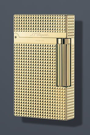 S.T. Dupont Ligne 2 Diamond Head Gold Lighter - Gold 16284 by S.T. Dupont