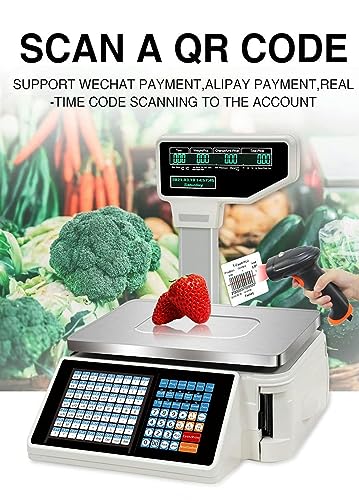 Báscula digital con impresión y pantalla dual miniatura 2