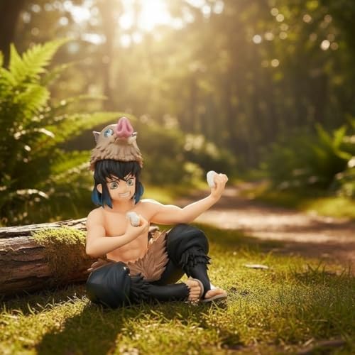 Image of Awestuffs Action Figure Limited Edition for Car Dashboard, Decoration, Cake, Office Desk & Study Table (Inosuke Sitting D Slayer)