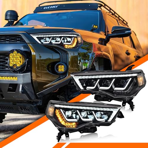 COOLDNA Headlights for Toyota 4Runner 2014-2023 Headlight Assembly Compatible with 4Runner TRD/SR5/Sport/Off-Road/Limited/Nightshade/Passenger & Driver Side Head Lamp (1 Pair)