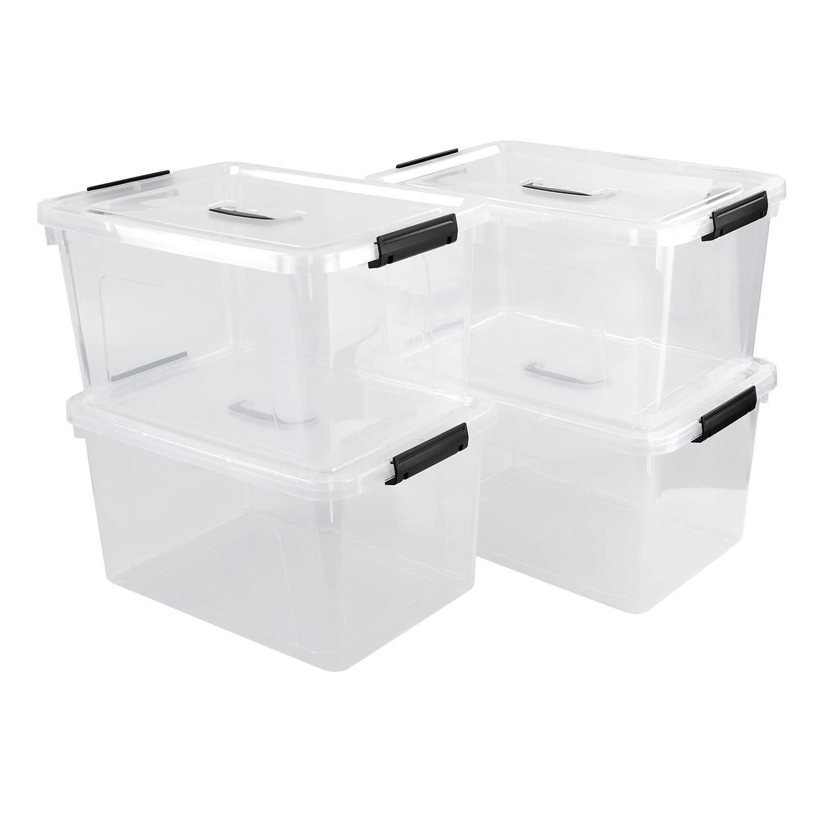 Amazon.com: Zopnny 4-Pack 18 L Plastic Storage Box Container