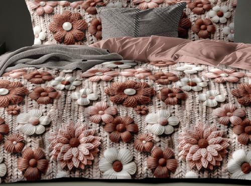 Image of 1 Reversible Comforter Super King Size 108 x 108 Both Side Same Print 1 Bedsheet King Size 108 * 108 inches and 2 Pillow Cover 4 Pieces Bedding Set | AC Quilt | AC Dohar (Design-24)