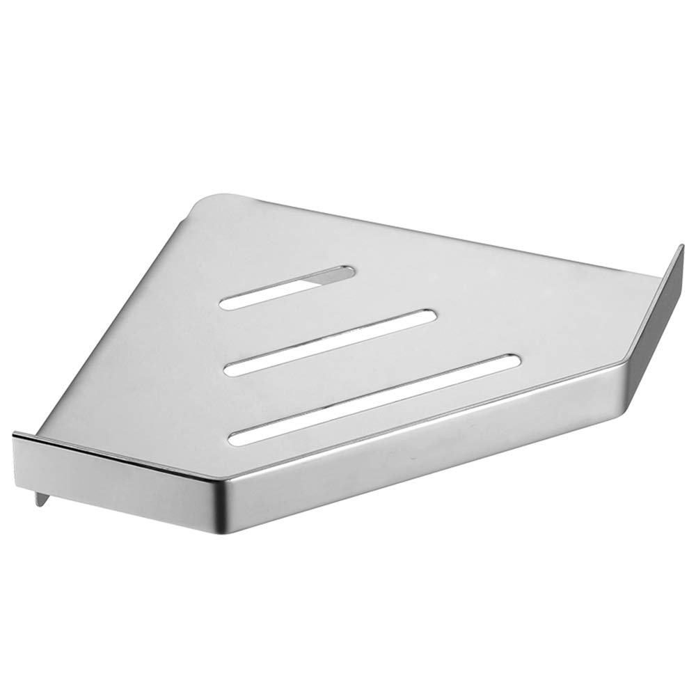 Avqzzuuvn Rustproof Corner Triangular Bath Shelf Shower Caddy Self Adhesive Stainless Steel Basket Dishrack for Shampoo Bathroom Kitchen