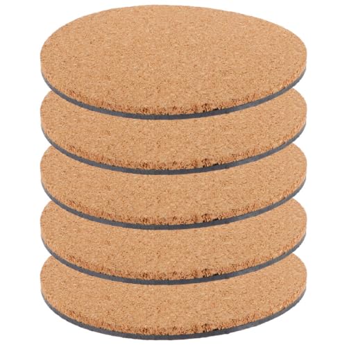 NIYANGLE Almohadillas Redondas de Corcho 5 Mm, 5 Piezas (20 Cm), Aislantes Térmicos para Macetas y Plantas, Antideslizantes y Protectores de Muebles para Jardinería y Cocina