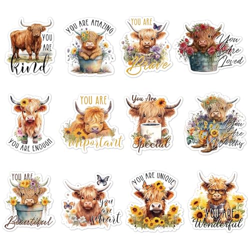 Juego de 12 imanes decorativos de vaca de montaña