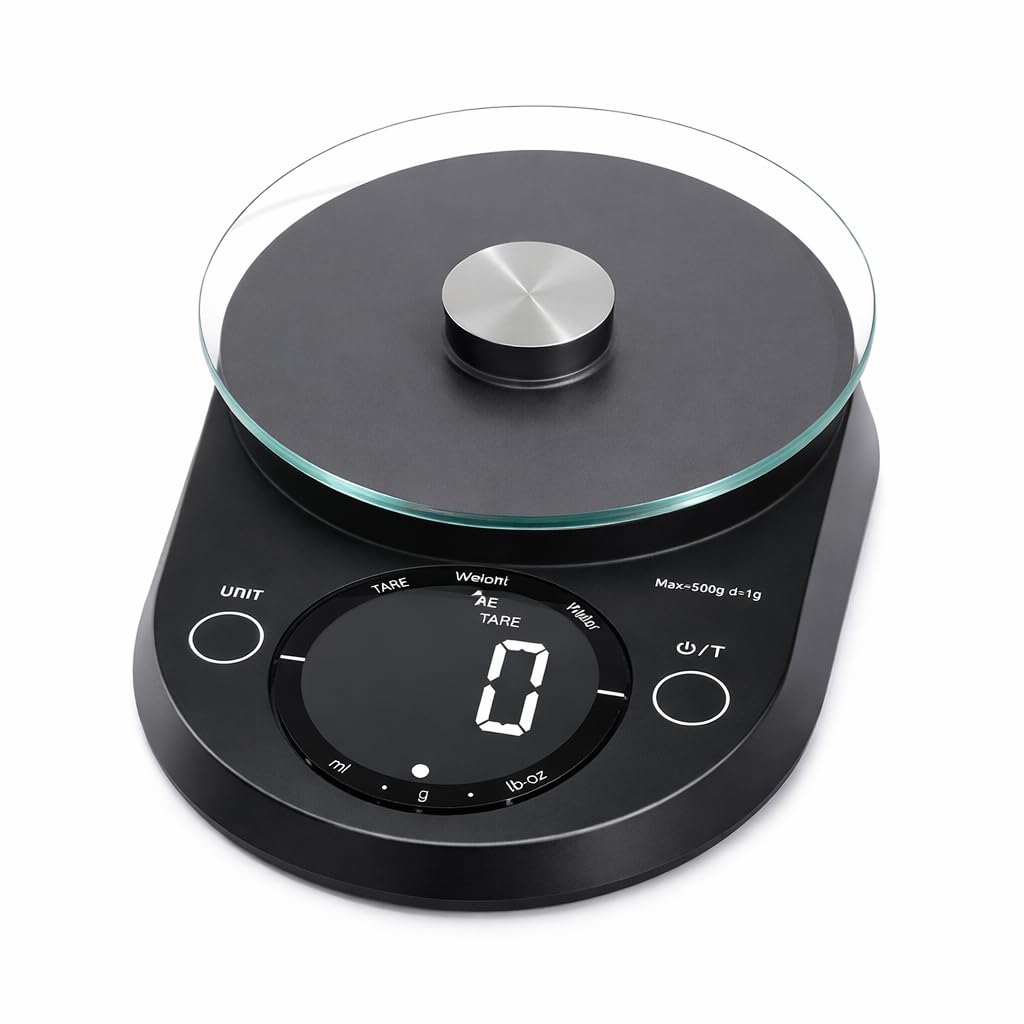 AARKRI SALES Digital Kitchen Scale Weight Grams and oz for Cooking, Baking, and Weight Loss,11 lbs, Clean Modern Black with Premium glass finish.Max 5000g-image-39