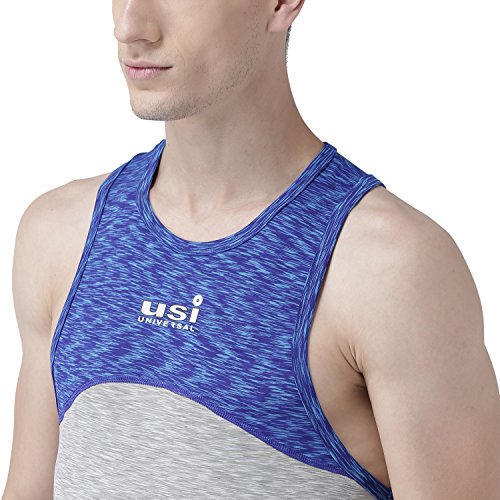 Image of USI UNIVERSAL Grey and Blue Training T-Shirt Small for Men (S)