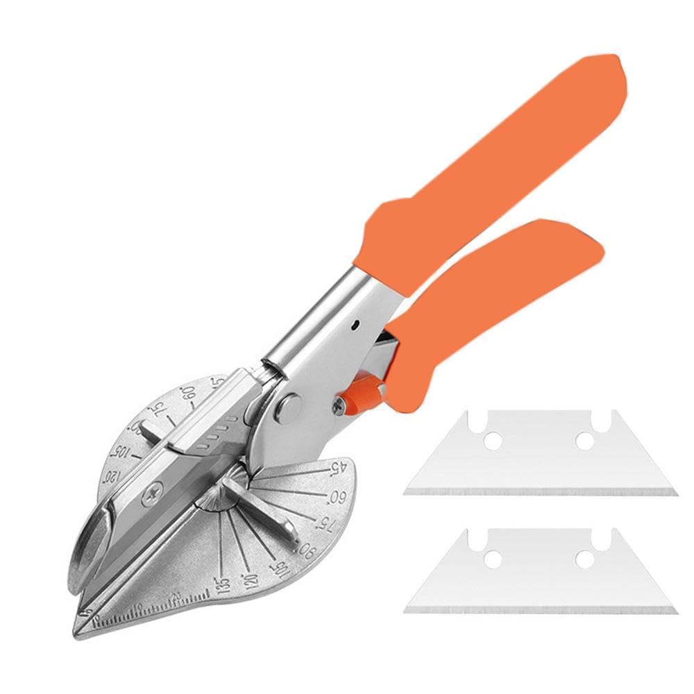 Veltrix - Multi Meter Shear Cutter, Degree Adjustable Angle Scissors Trim Shears Hand Tools for Cutting Soft Wood, PVC Multi Angle Mitre Gasket Shear Wire Duct Cutter Hand Tools, Orange - Set of 1-image-34