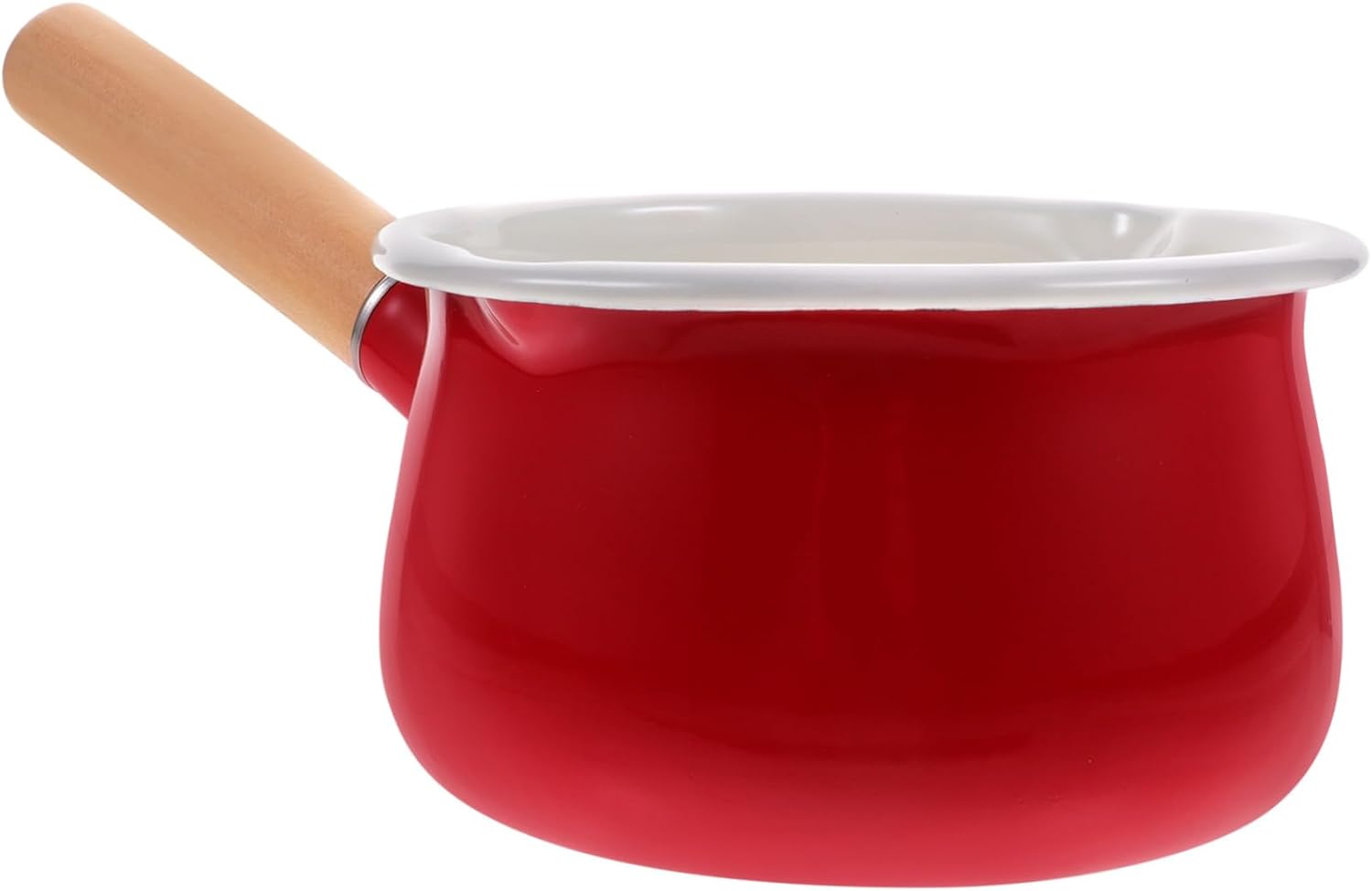 LIFKOME Pot Milk Enamel Saucepan Mini Pasta Pot Ergonomic Handle for Safe Cooking