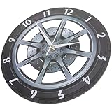 Orologio per auto: l'orologio è caratterizzato da un design a forma di ruota di automobile, perfetto per la camera da letto di un adolescente, la stanza di uno studente, il garage, l'ufficio e molto altro ancora, orologio a forma di ruota di automobile
