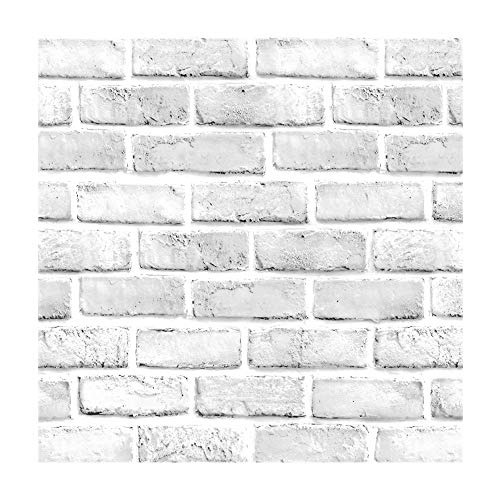 Vintage White Brick Pattern Contact Paper Self Adhesive Vinyl Wallpaper