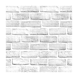 glow4u Vintage wit baksteen patroon Contact papier zelfklevende Vinyl behang voor woonkamer slaapkamer keuken badkamer…