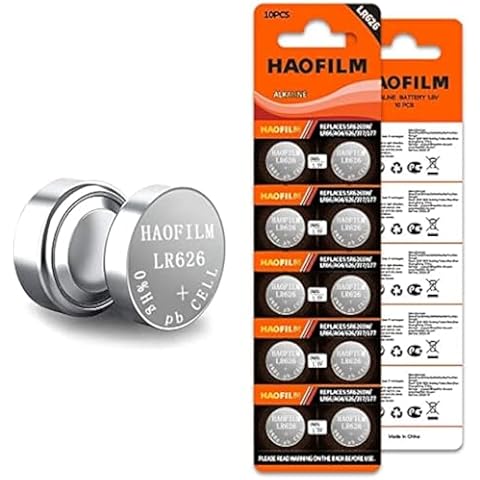 HAOFILM LR626 SR626SW 377 376 LR626 AG4 Premium Alkaline Battery,1.5V Round Button Coin Cell Batteries (10 Pack) Cover
