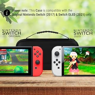 Orzly Switch Tasche für Nintendo Switch/Switch OLED und Switch Zubehör - Stoßfeste Tragetasche - Harte Schutzhülle, Reisetasche mit Aufbewahrung für Konsole, Joycons, Zubehör und Spiele - Schwarz